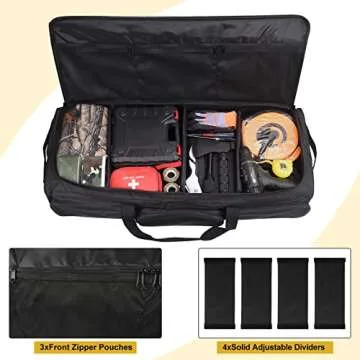 Yeacool Under Seat Storage Bag, for SuperCrew Cab, Crew Cab, F150 Underseat Storage Organizer, 1500 Truck Storage Bag Accessories, Solid Bottom, for Ford Chevy Silverado Full Size Trucks