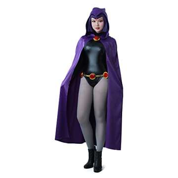 miccostumes Women's Costume Magical Girl Cosplay Fighting Bodysuit Full Set With Purple Hooded Cloak (women s)