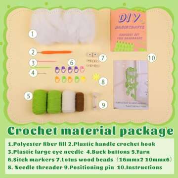 Kogyxe Beginners Crochet Kit, Amigurumi Crochet Starter Kits w Step-by-Step Video Tutorials, Hanging...
