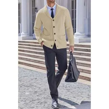 Karlywindow Men's Shawl Collar Cardigan - Warm & Stylish
