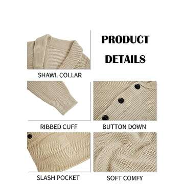Karlywindow Men's Shawl Collar Cardigan - Warm & Stylish