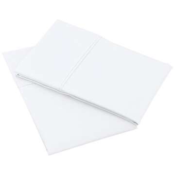 Amazon Basics 400 Thread Count Soft Cotton Pillow Case, King Size, 40" L x 20" W, Machine Washable, White - Set of 2, Pillows Not Included