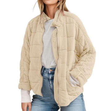ETCYY Women's Oversized Warm Quilted Jacket - Perfect for Fall and Winter
