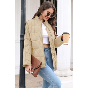 ETCYY Lightweight Quilted Jacket for Women Warm Zip Up