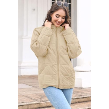ETCYY Lightweight Quilted Jacket for Women Warm Zip Up
