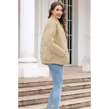 ETCYY Lightweight Quilted Jacket for Women Warm Zip Up