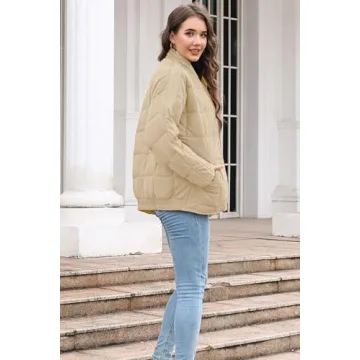 ETCYY Lightweight Quilted Jacket for Women Warm Zip Up