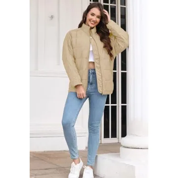 ETCYY Lightweight Quilted Jacket for Women Warm Zip Up