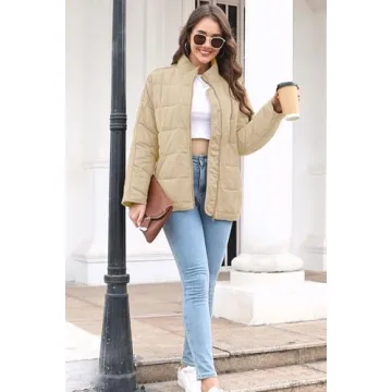 ETCYY Lightweight Quilted Jacket for Women Warm Zip Up