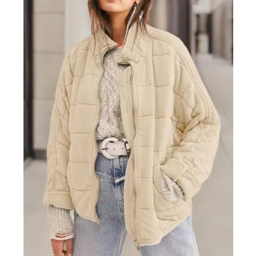 ETCYY Lightweight Quilted Jacket for Women Warm Zip Up