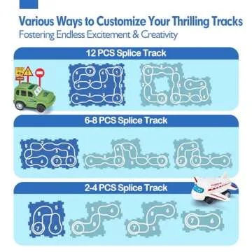 hahaland Puzzle Racer Kids Car Track Set - 5x5 Inches Larger Size of Each Puzzle Piece Toys for Ages 2-4 for Kids 3 Year Old Boy Toys Puzzle Track Car for 3-5 Valentine Gifts for Kids