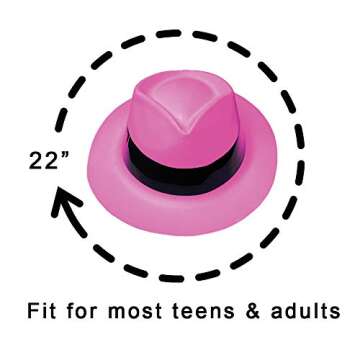 Super Z Outlet 12 Pack Neon Mafia Style Gangster Fedora Dress Hats Children's Birthday Props Supplies Favors