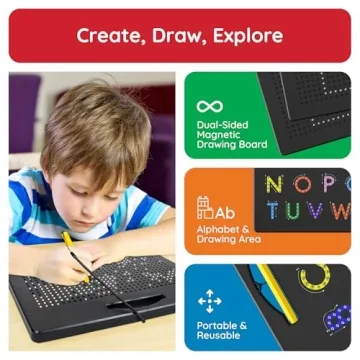 PicassoTiles 2-in-1 Educational Magnetic Drawing Board
