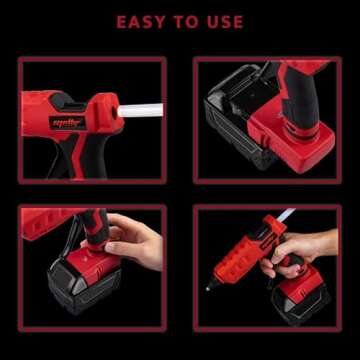 Cordless Hot Glue Gun Compatible With Milwaukee 18V Battery, (Tool Only) 100W Handheld Battery Powered Glue Gun Kit with 20PCS Full Size Glue Sticks for Arts & Crafts & DIY