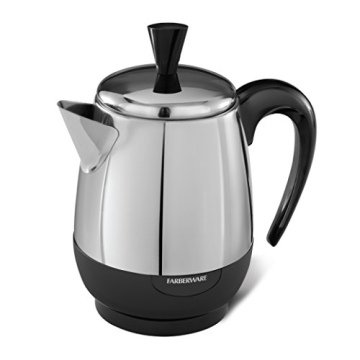 Farberware Electric Coffee Percolator, FCP240, Stainless Steel Basket, Automatic Keep Warm, No-Drip ...