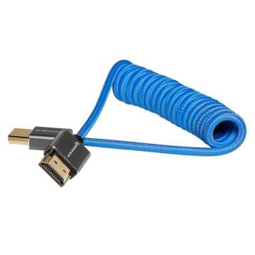 KONDOR BLUE High-Speed 4K HDMI Coiled Braided Cable for On-Camera Devices