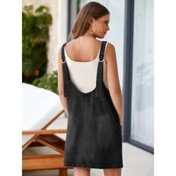 BerryGo Women's Sleeveless Denim Dress with Pockets