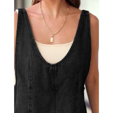 BerryGo Women's Sleeveless Denim Dress with Pockets