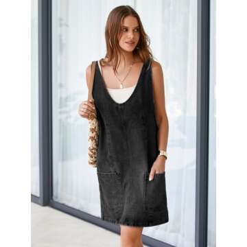 BerryGo Women's Sleeveless Denim Dress with Pockets