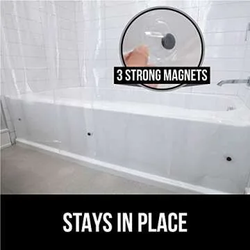 Gorilla Grip PEVA Waterproof Shower Curtain Liner Heavy Duty