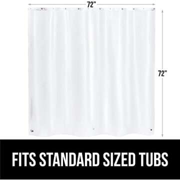 Gorilla Grip PEVA Waterproof Shower Curtain Liner Heavy Duty