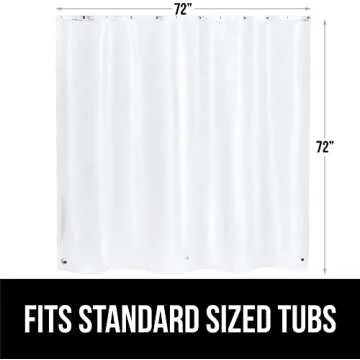 Gorilla Grip PEVA Waterproof Shower Curtain Liner Heavy Duty