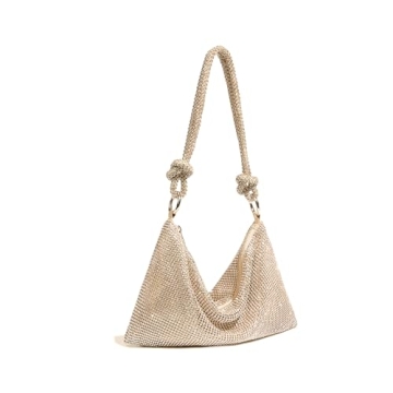 YUWITA Rhinestone Evening Purse for Women - Gold Elegance