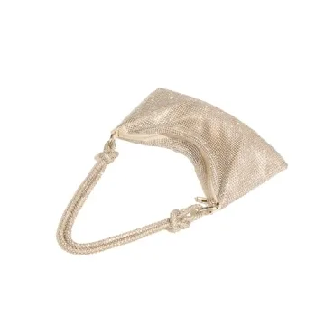 YUWITA Rhinestone Evening Purse for Women - Gold Elegance