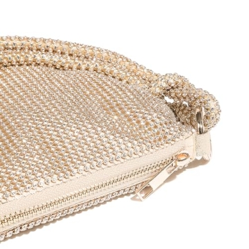 YUWITA Rhinestone Evening Purse for Women - Gold Elegance