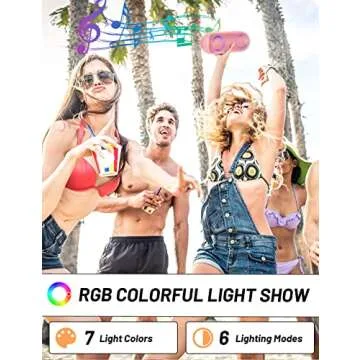 NOTABRICK Portable Bluetooth Speaker with RGB Lights 30W Sound