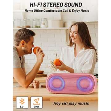 NOTABRICK Portable Bluetooth Speaker with RGB Lights 30W Sound
