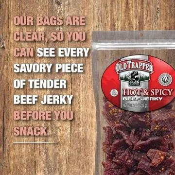 Old Trapper Hot & Spicy Beef Jerky, 8 Ounce Pack