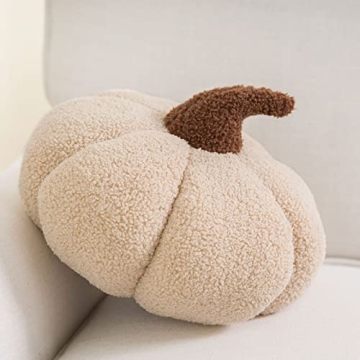 Teddy Fleece Pumpkin Pillow Fall Halloween Decor