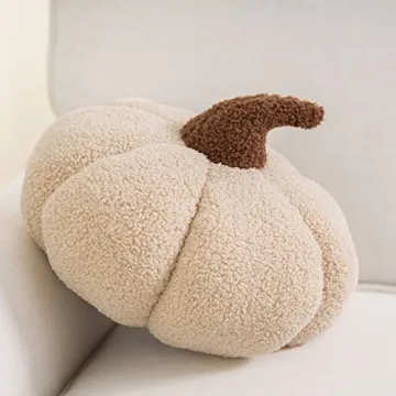 Teddy Fleece Pumpkin Pillow Fall Halloween Decor