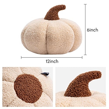 Teddy Fleece Pumpkin Pillow Fall Halloween Decor