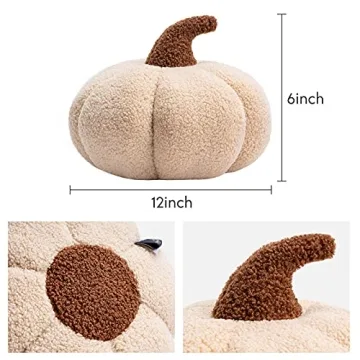 Teddy Fleece Pumpkin Pillow Fall Halloween Decor