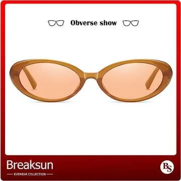 Breaksun Retro Oval Sunglasses - Vintage 90s Style Shades