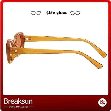 Breaksun Retro Oval Sunglasses - Vintage 90s Style Shades