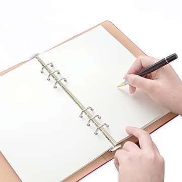 A5 Blank Paper Refill, Refills for Filofax Planner/Binders/Organizer, 6-Hole Punched, 100 Sheets/200 Pages Filler Paper, 100gsm, White, 5.8'' x 8.2''