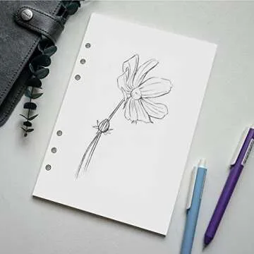 A5 Blank Paper Refill, Refills for Filofax Planner/Binders/Organizer, 6-Hole Punched, 100 Sheets/200 Pages Filler Paper, 100gsm, White, 5.8'' x 8.2''