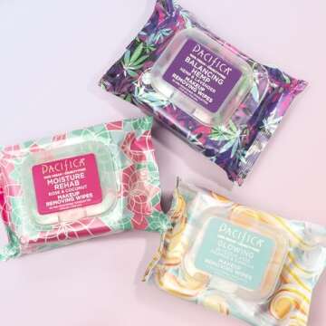 Pacifica Beauty, Moisture Rehab Makeup Removing Wipes, Daily Cleansing, Rose, Coconut Water, Calendula, Aloe, Clean Skin Care, Plant Fiber Facial Towelettes, 30 Count, Vegan & Cruelty Free