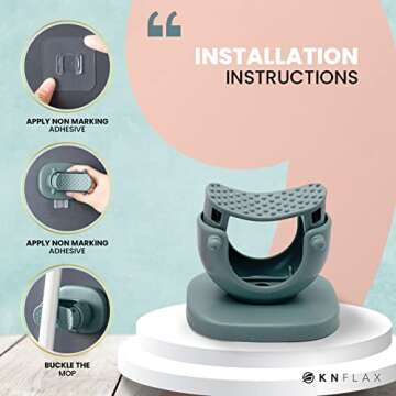 KN FLAX Self Adhesive Broom Holder - Must-Have Organizer