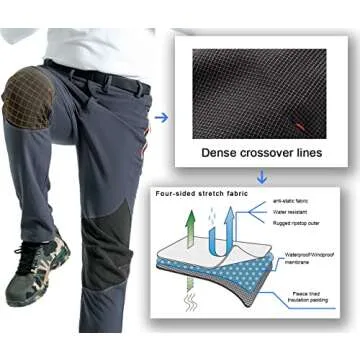 Gash Hao Men's Winter Ski Waterproof Softshell Pants