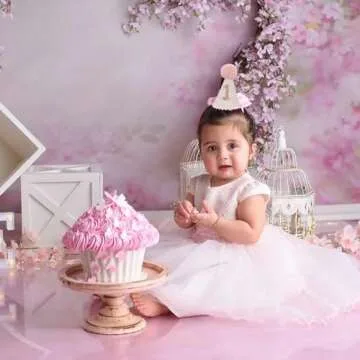 Ereniko Boho 1st Birthday Hat Decorations for Baby Girls Boys Handmade Natural Outfit First Birthday Party Hat Pink