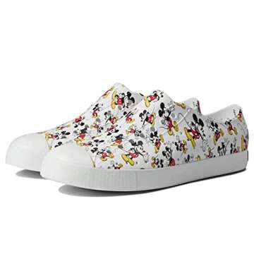Native Shoes Jefferson Disney Print Shell White/Shell White/Mickey All Over Print Men's 10, Women's 12 Medium