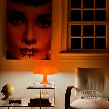 Lotus Atelier Orange Mushroom Lamp for Modern Room Aesthetics