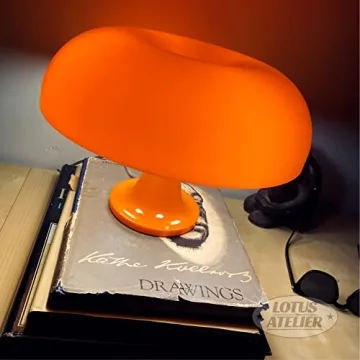 Lotus Atelier Orange Mushroom Lamp for Modern Room Aesthetics
