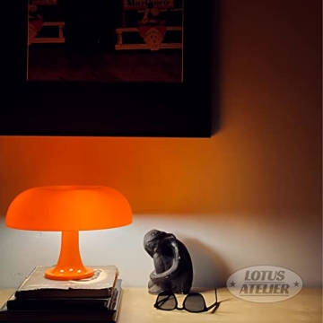 Lotus Atelier Orange Mushroom Lamp for Modern Room Aesthetics