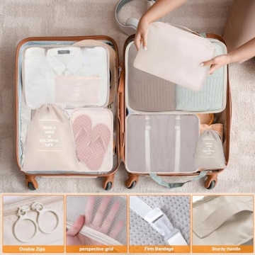 8 Set Packing Cubes for Travel Organization by Kingdalux