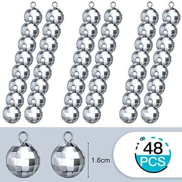 48 Mini Disco Ball Pendants for DIY Jewelry Making